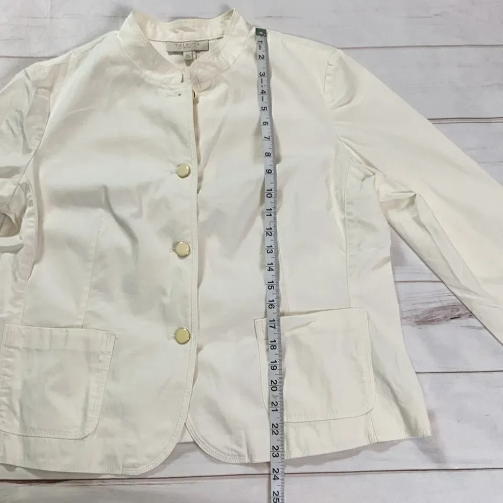 Talbots White Ivory Button Down Jacket